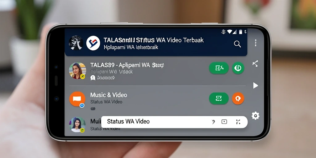 Antarmuka TALAS89 yang menarik untuk Status WA Video.