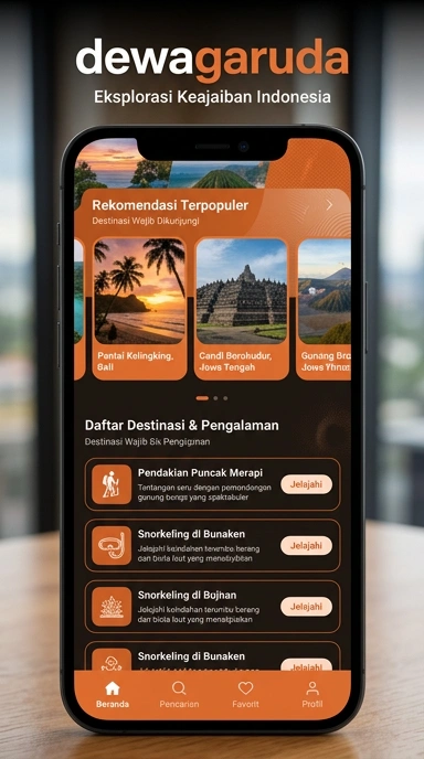 Tampilan katalog aplikasi dewagaruda