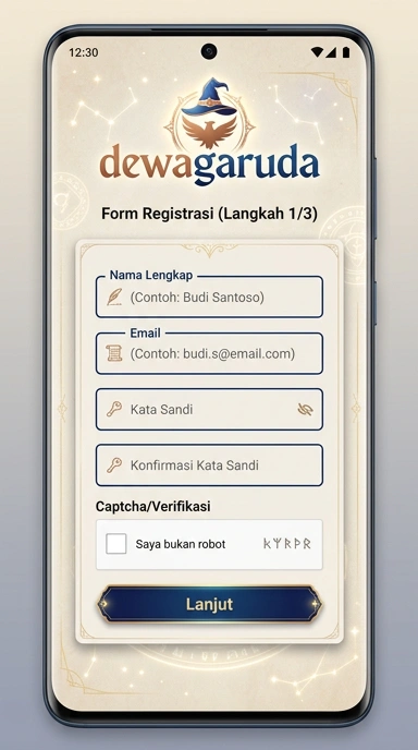 Tampilan halaman daftar dewagaruda