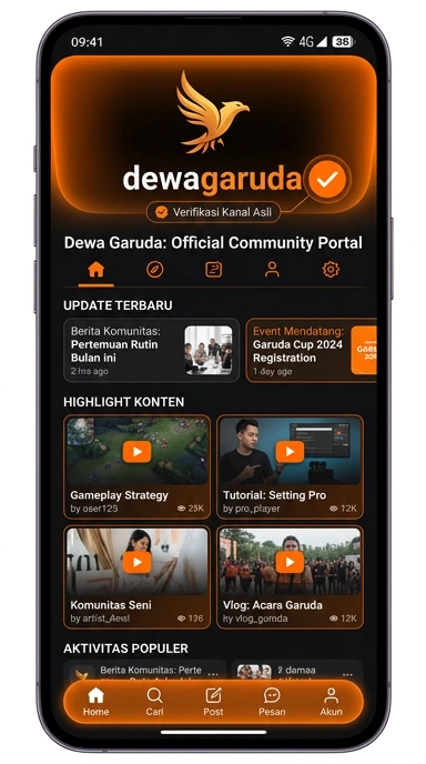 Tampilan kanal resmi dewagaruda